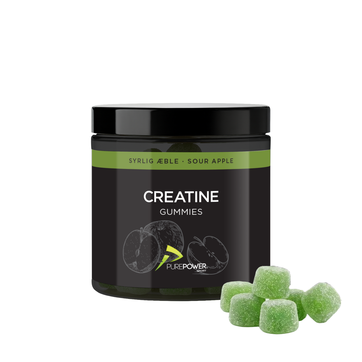 Gomitas de creatina con sabor a manzana ácida