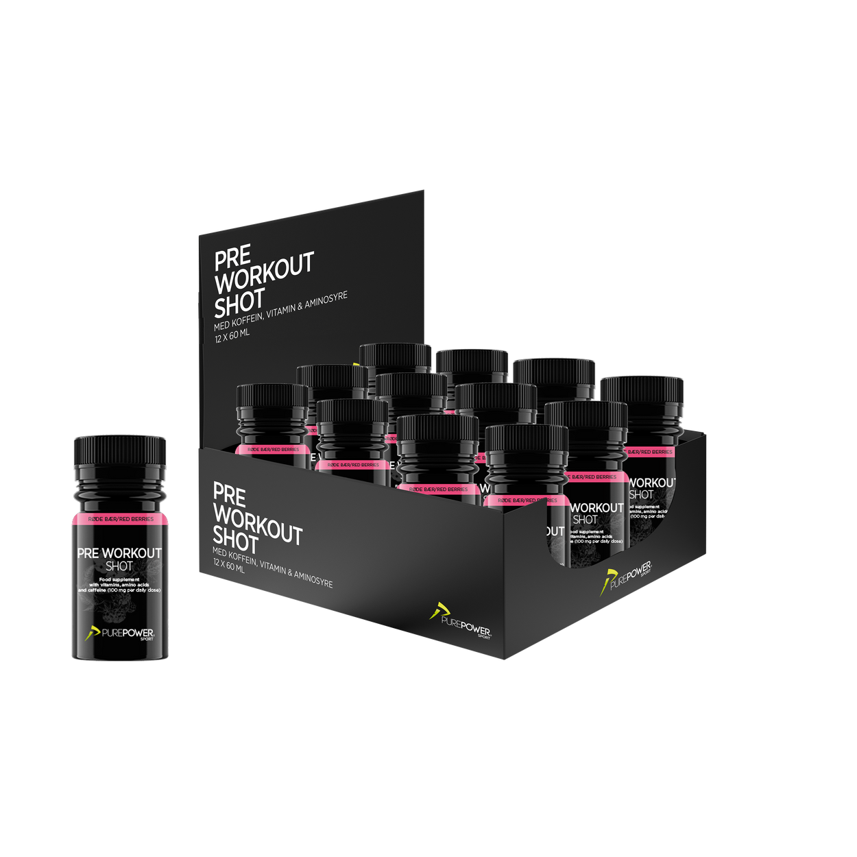 Pre Workout Shot (PWO) Red Berries 12 x 60ml