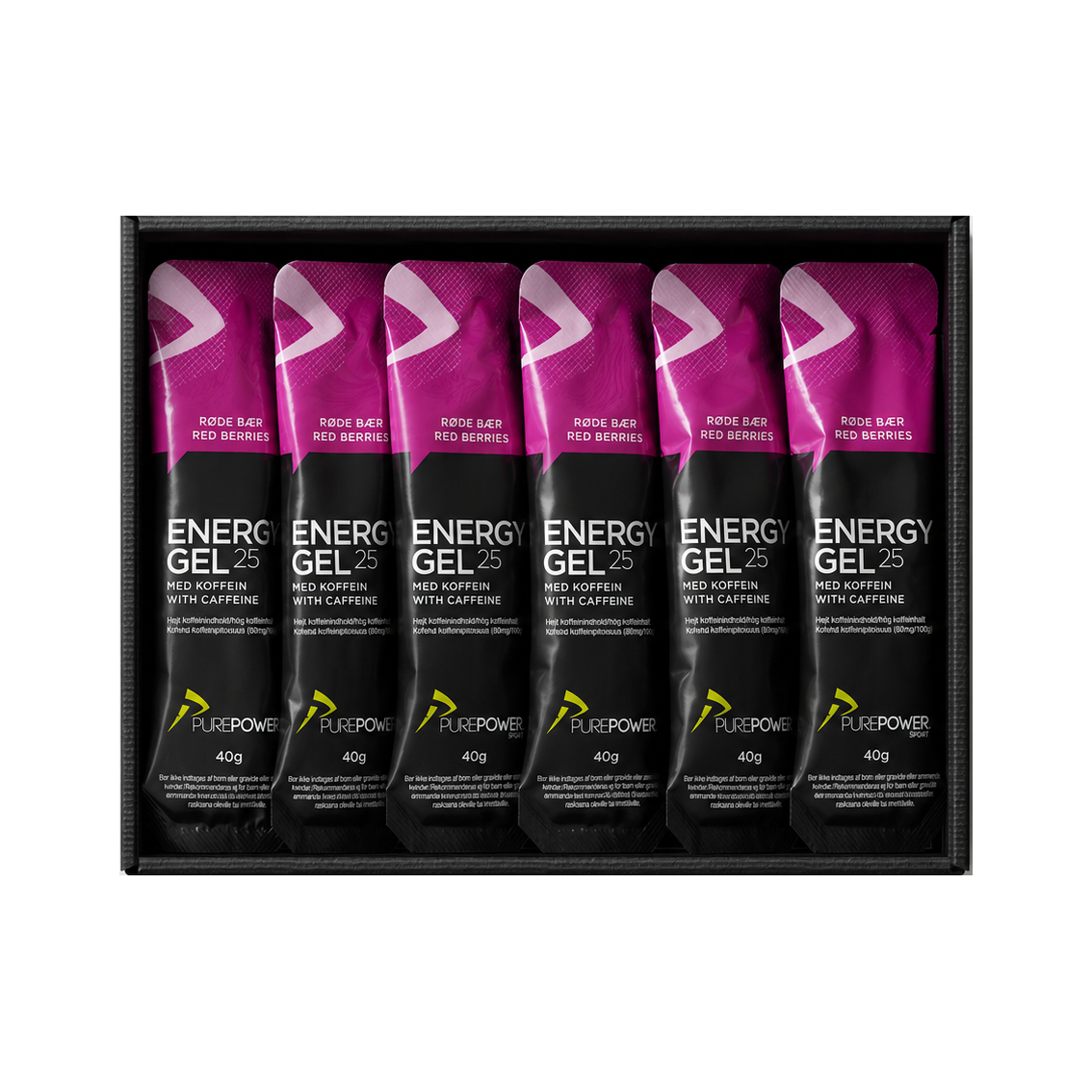 Energie-Gel mit Koffein, rote Beeren, 12 x 40 g